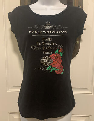 Harley Davidson Sleeveless Blouse  It s Not the Destination- Cajun LA. Tops Sz L
