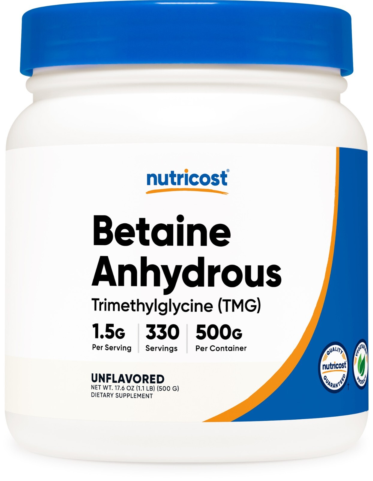 Порошок безводного триметилглицина (TMG) Nutricost Betaine 500 грамм