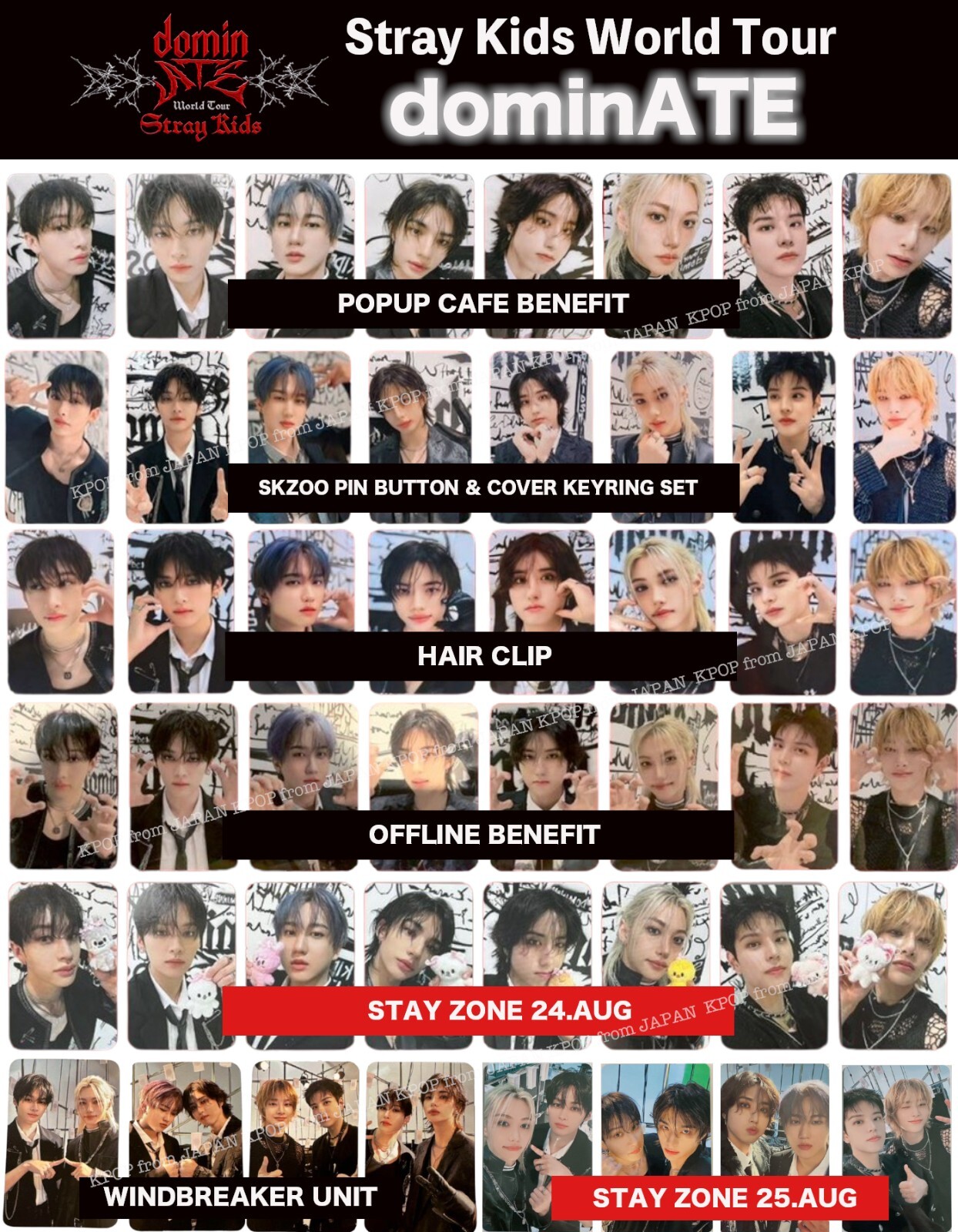 STRAY KIDS WORLD TOUR DOMINATE ATE SEOUL STAY ZONE PHOTOCARD STRAY KIDS WORLD TOUR DOMINATE ATE SEOUL STAY ZONE PHOTOCARD
