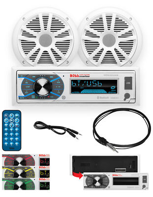 BOSS Audio Systems MCK632WB.6 Marine Receiver Speakers, Bluetooth, No CD, USB