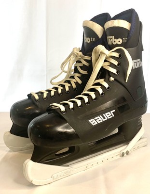 Retro Bauer Turbo 12 Ice Hockey Skates Men's Size 12 Hard Retro Bauer Turbo 12 Ice Hockey Skates Men's Size 12 Hard