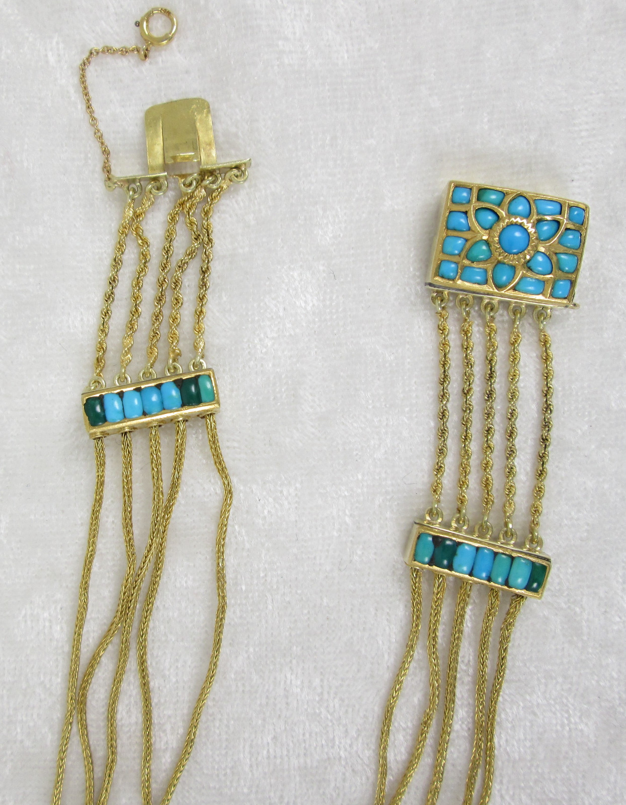 Antique Victorian 18K Yellow Gold Persian Turquoise Necklace 14-1/2in 54.5 grams