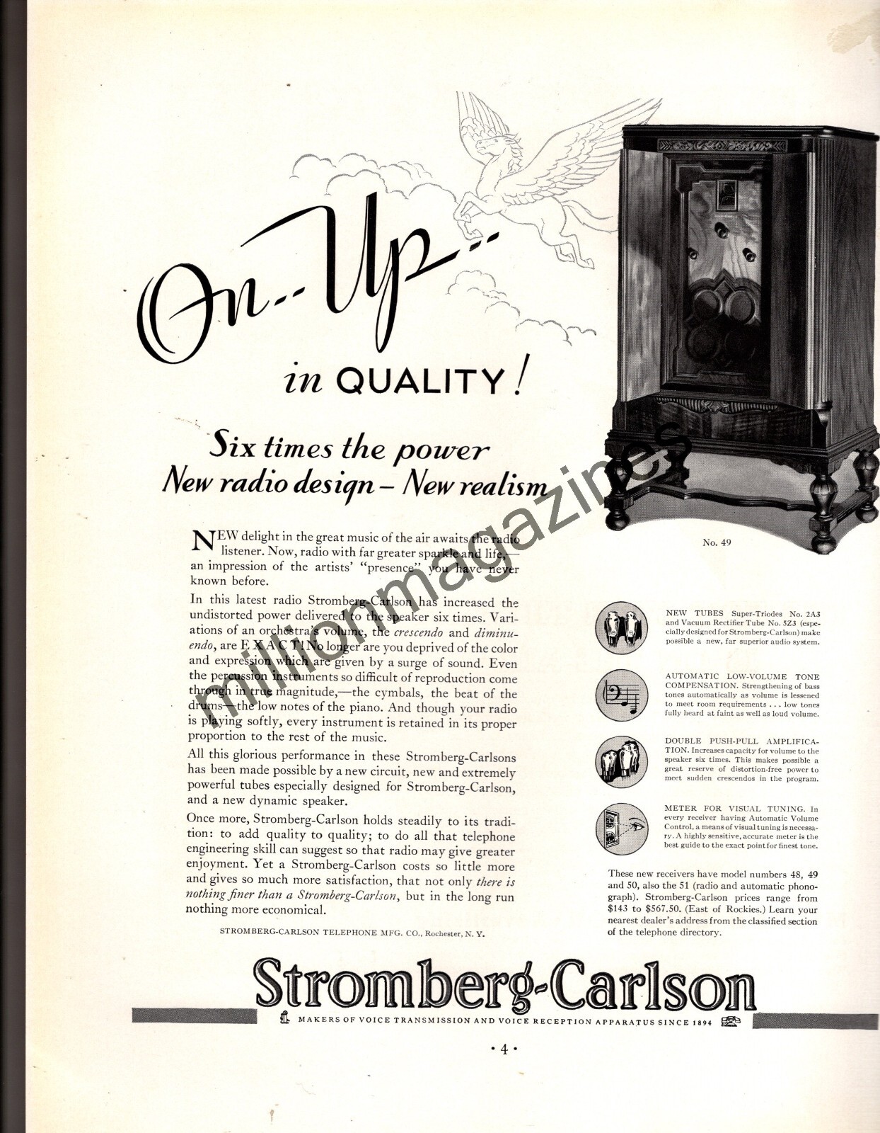 1933 Stromberg-Carlson Radio #49 Original ad from Fortune 1933 Stromberg-Carlson Radio #49 Original ad from Fortune