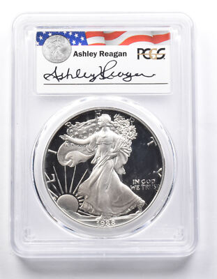 PR69 DCAM 1988-S American Silver Eagle Legacy Ashley Reagan