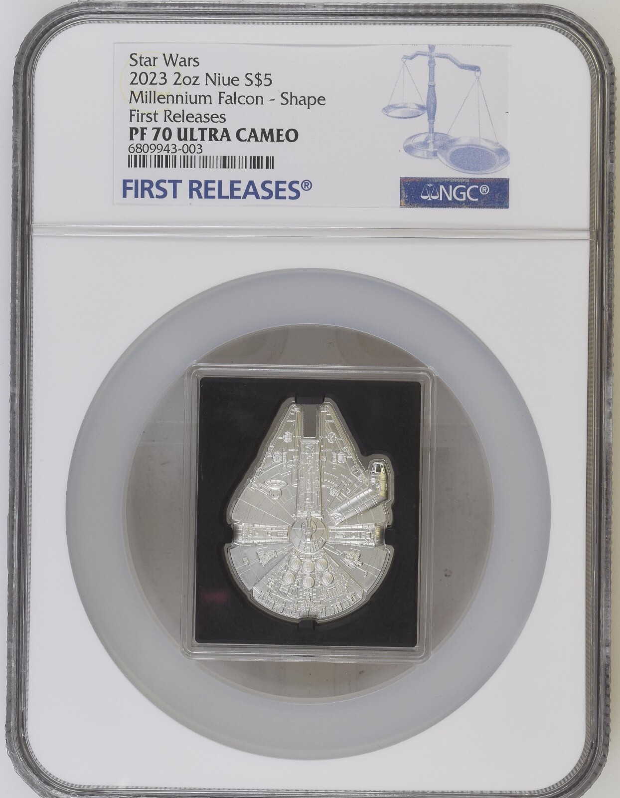 2023 Niue Star Wars Millennium Falcon Shaped 2 oz Silver