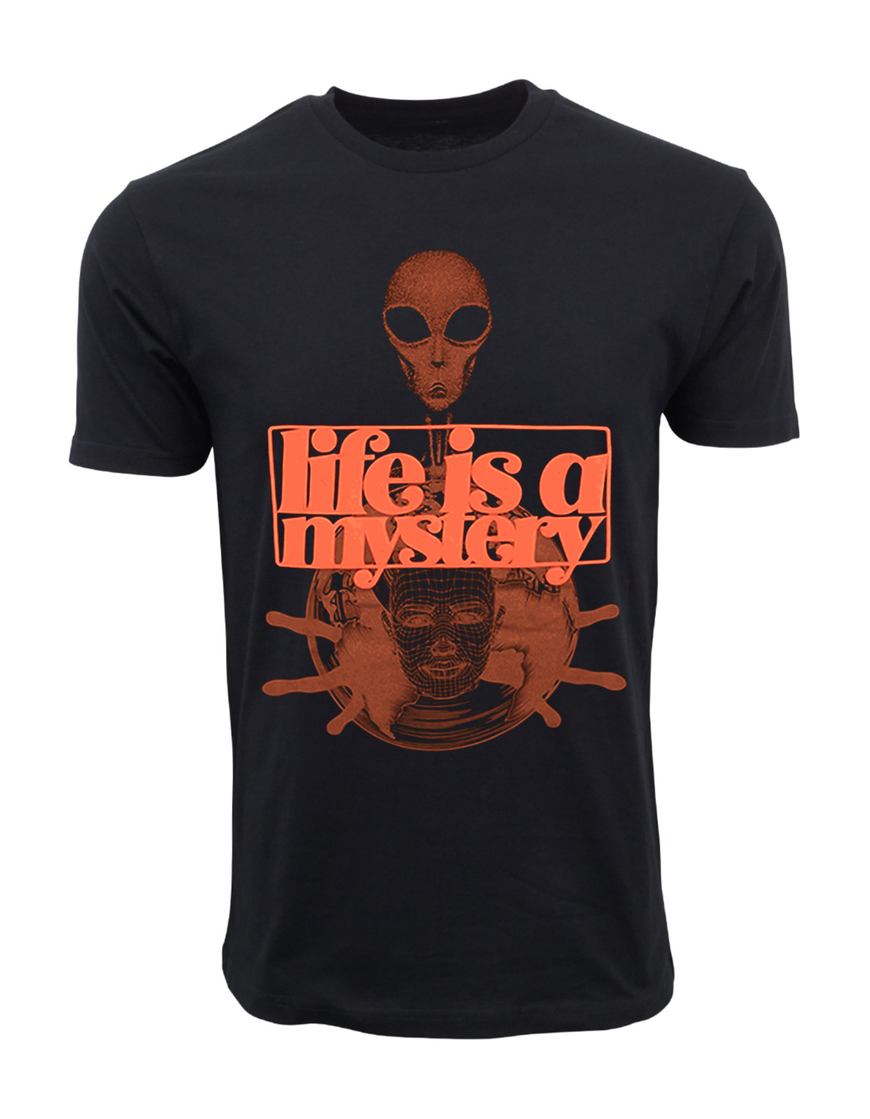 МУЖСКАЯ ФУТБОЛКА С ИЗОБРАЖЕНИЕМ ИНОПЛАНЕТЯНИНА LIFE IS A MYSTERY