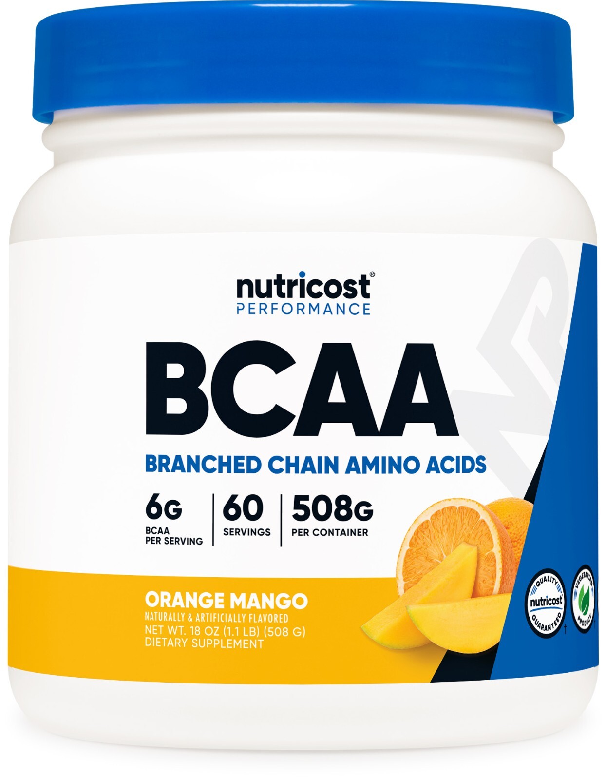 Порошок Nutricost BCAA 2:1:1 (апельсиновый манго) 60 порций — 6 г на порцию