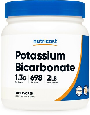 Бикарбонат калия Nutricost (2 фунта) - 1,3 г на порцию, без ГМО, без глютена