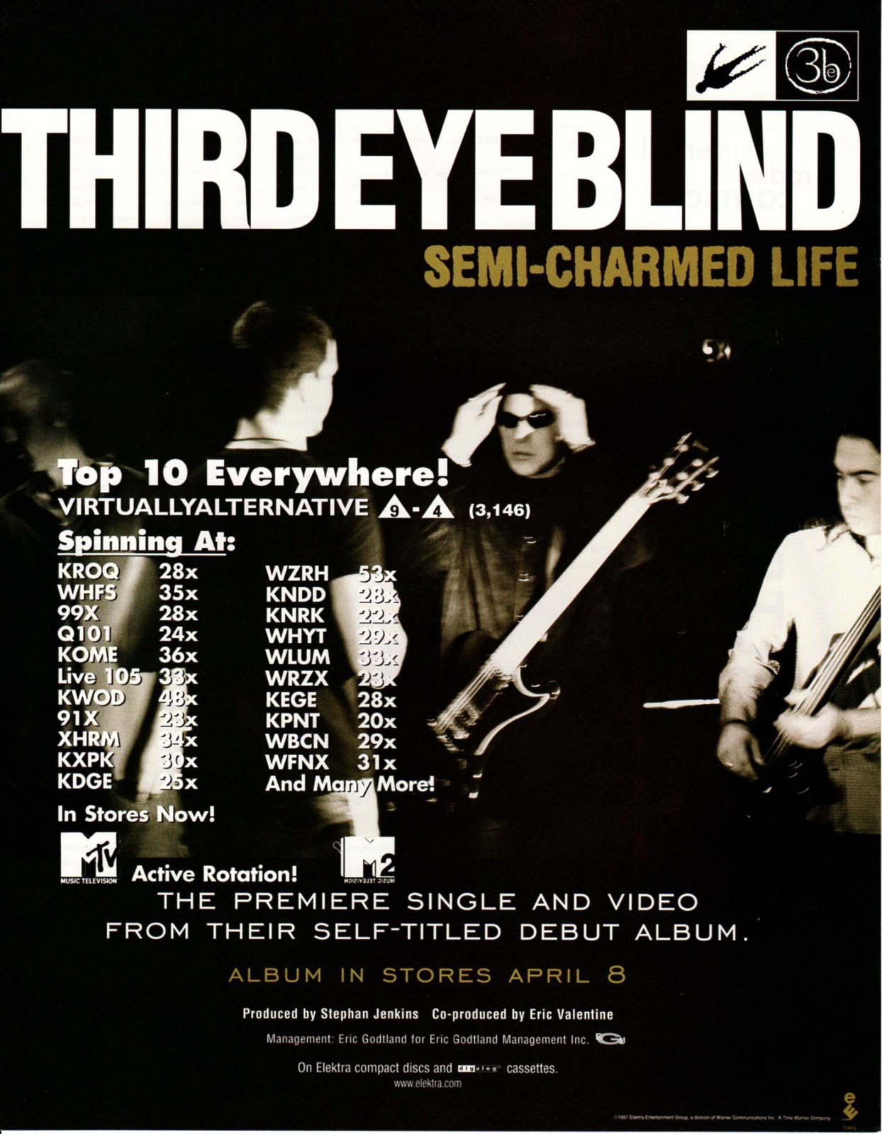 Vintage print Radio Music Promo ad Third Eye Blind Semi