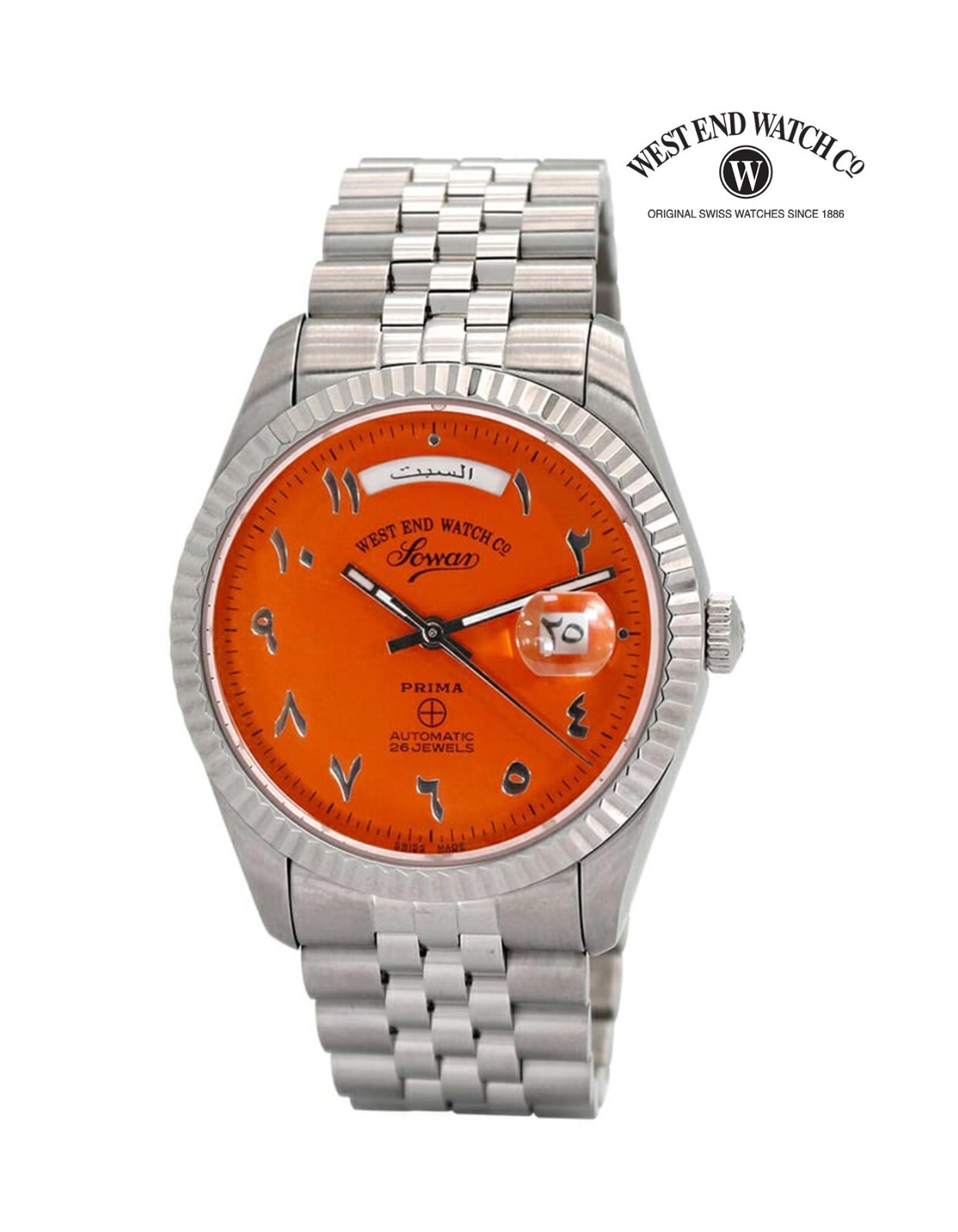 Pre-owned West End Watch Co. West End Classic Unisex 41 Mm Auto Watch 6868103379n2 Orange Arabic Dial