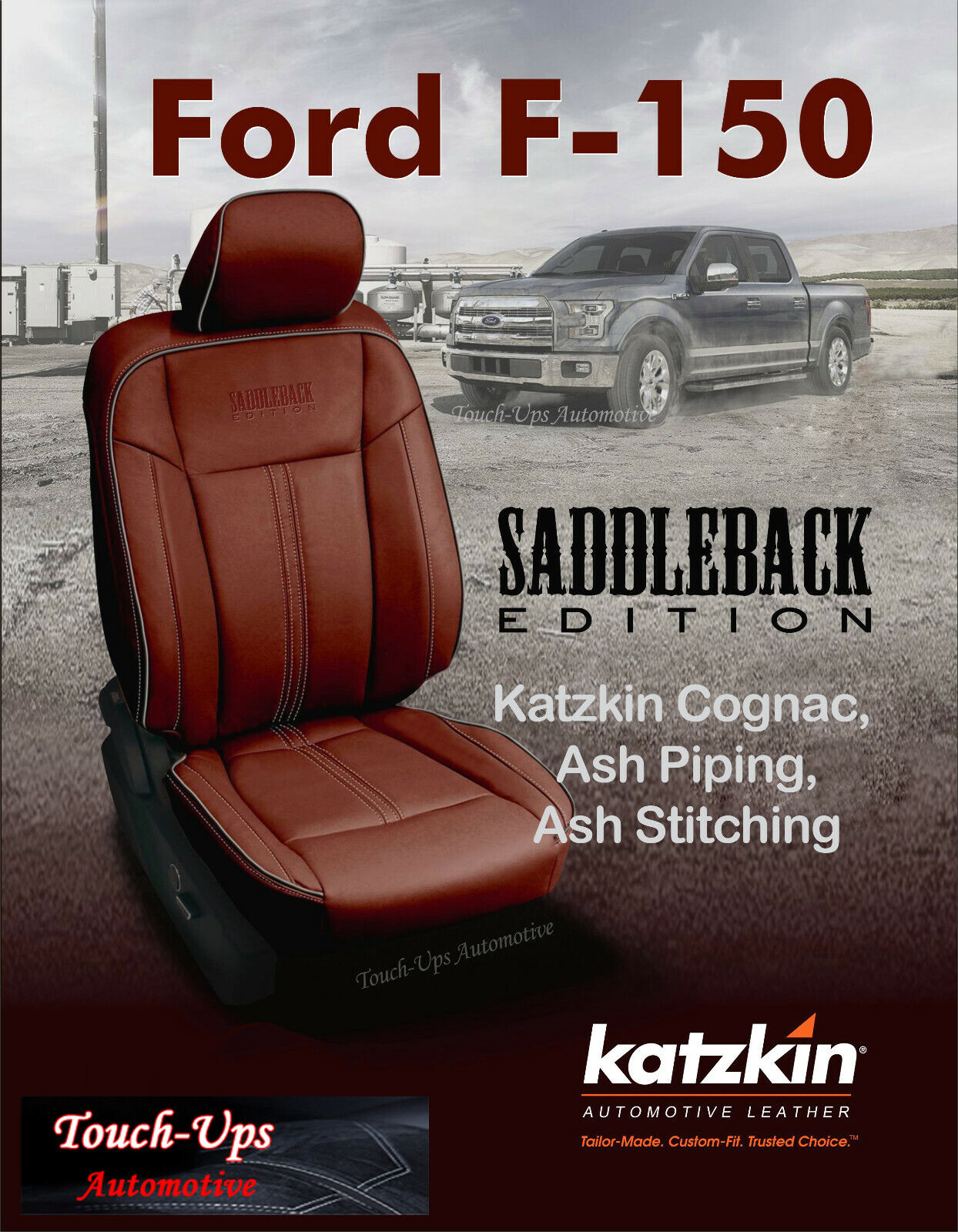 ford oem seat upholstery kit on 2015 20 Ford F 150 Xlt Supercrew Katzkin Couro Seat Covers Saddleback Edition Ebay