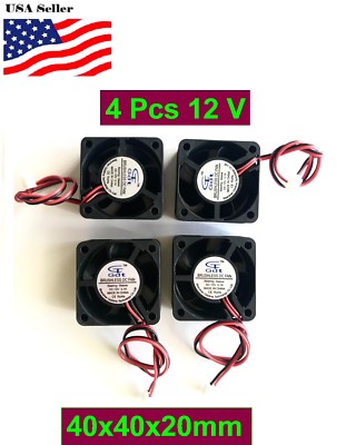 4Pcs 12V 5V Gdstime 40mm 40x40x20mm 4020S 2P Fan DC Duct Ventilation Cooler Fan