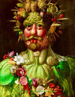 Portrait of Fruit & Vegetables 8.5x11'' Photo Print Arcimboldo Plant Person Art