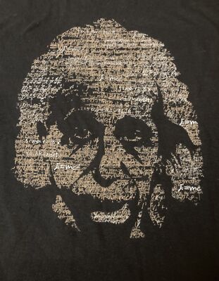 Albert Einstein T-Shirt E=mc2 shirt size XL 100% cotton Portrait Art Science