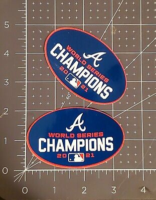 (2-Pack) Oval 2021 Atlanta Braves World Series Champions Vinyl Sticker