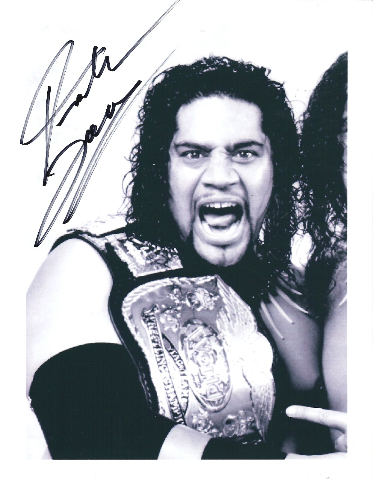 M285 Headshrinker Fatu signed vintage Wrestling Photo w/COA