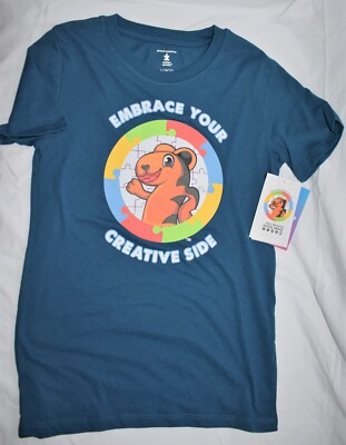 Autism Speaks ''Embrace Your Creative Side'' Blue Youth T-Shirt - New