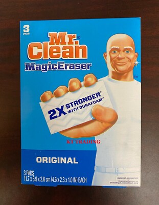 (3-Pack) Mr Clean ORIGINAL Magic Eraser HOUSE Cleaning Pads ~Walls Rooms & More 