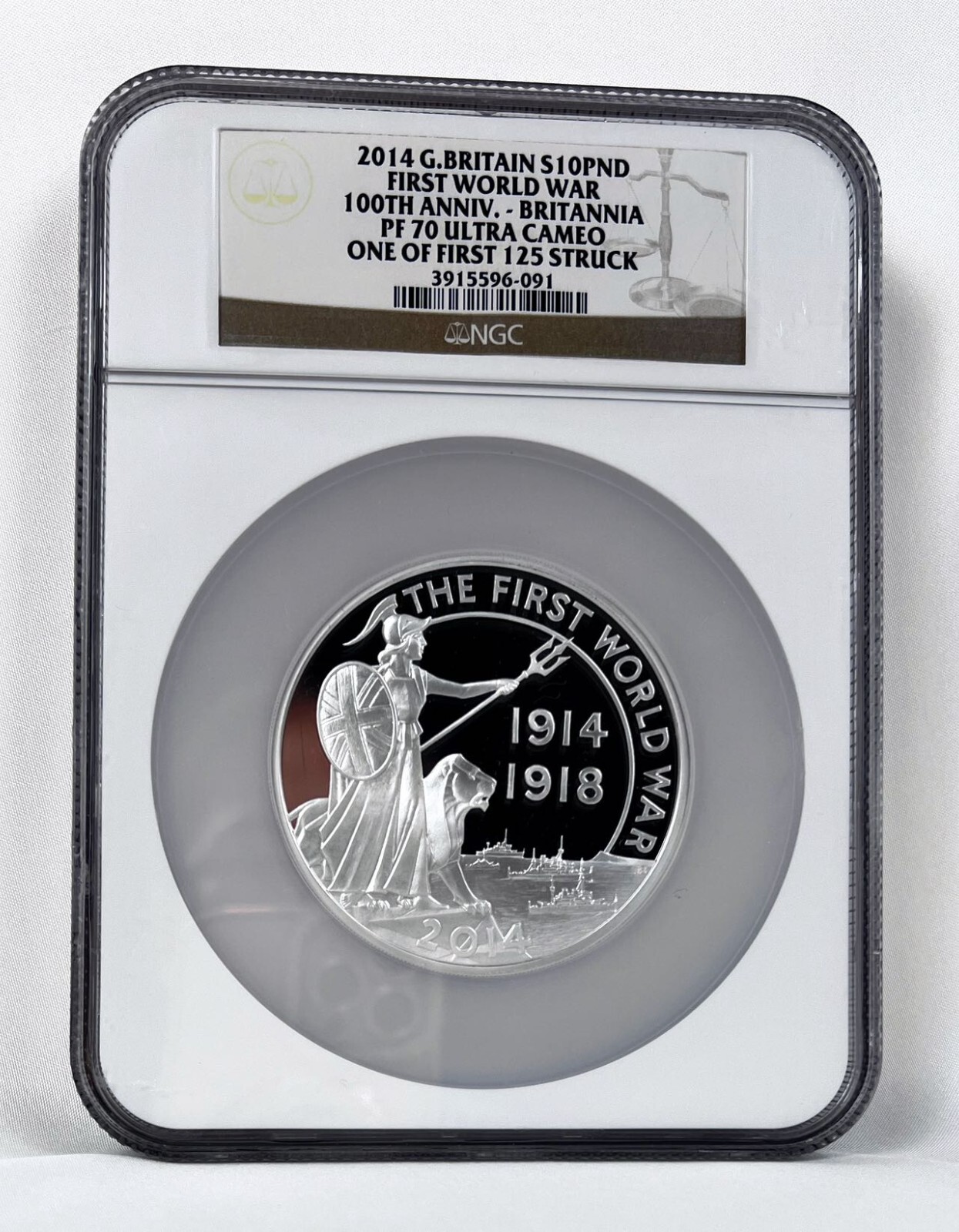 2014 GREAT BRITAIN £10 POUND SILVER FIRST WORLD WAR