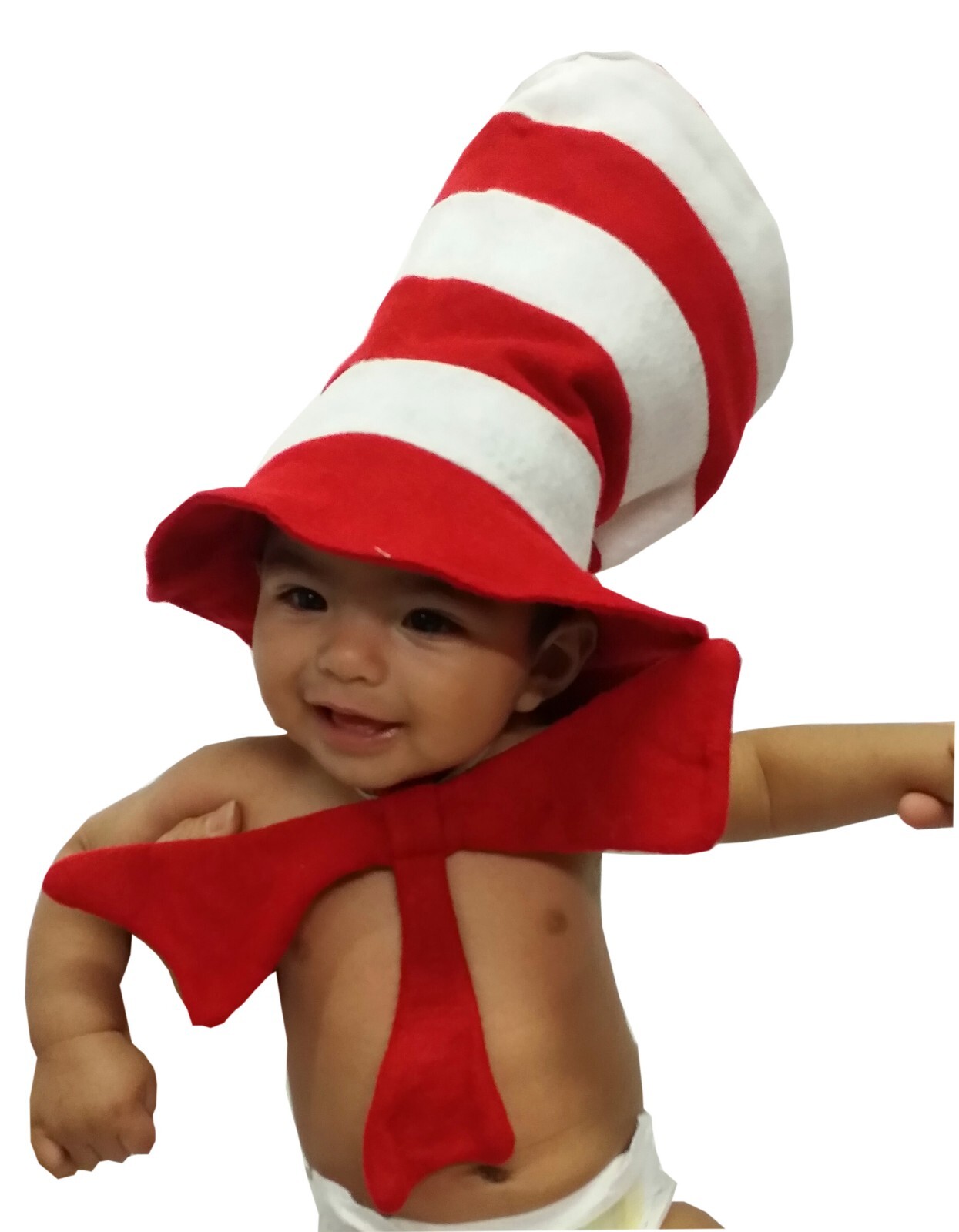 Pre-owned Hat Lot Of 50 Adult Teen Red White Striped Felt Stove Compare Dr Seuss Cat The