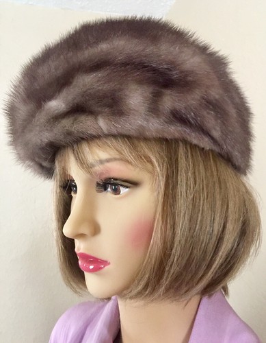 Vintage Genuine Mink Hat - Gorgeous Smokey Gray