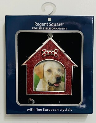 REGENT SQUARE CHRISTMAS ORNAMENT DOG HOUSE 3  x 3.25  x .5  PICTURE FRAM