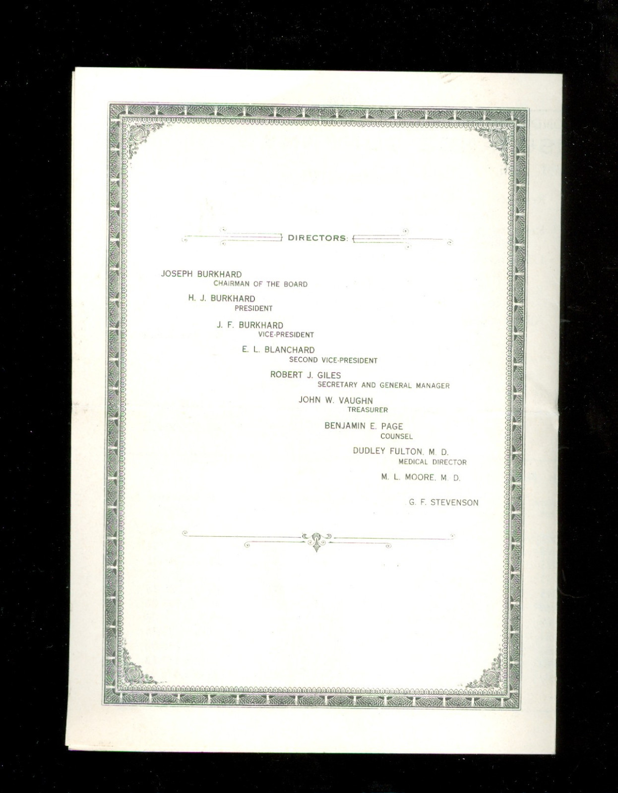 Vintage  1926 Financial Statement Occidental Life insurance Co.