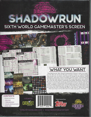 Shadowrun RPG Gamemaster Screen SC  Sixth World  NEW  SEALED  Catalyst 28001  
