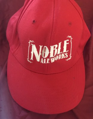 Original Noble Ale Works Red Hat Anaheim California craft beer S-M Flexfit Angel