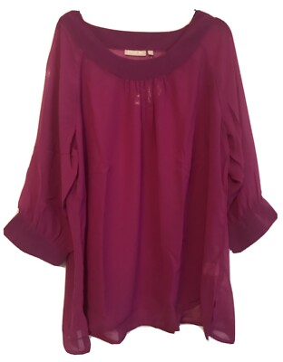 Womens Daxon Size 24 Sheer Blouse With Matching Camisole