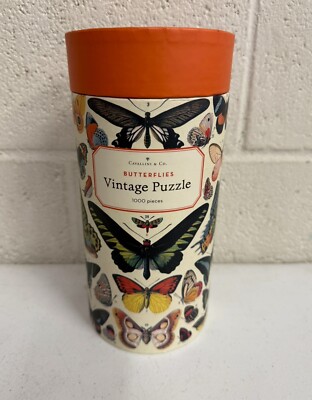 Cavallini & Co. 1,000-Piece Vintage Style Puzzle Piece Set - Butterflies