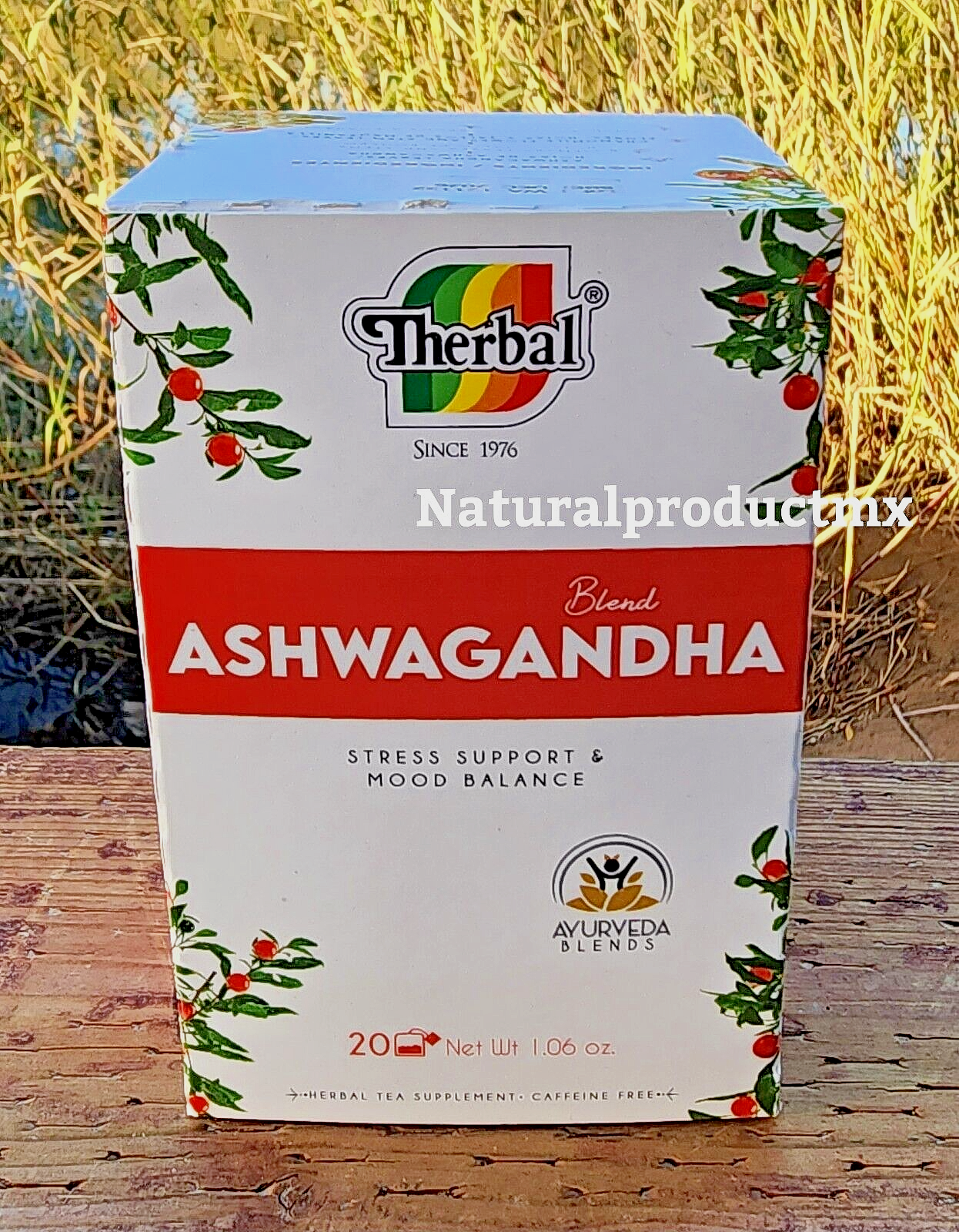 Te de Ashwagandha Tea ✅Herbal 100% Natural Stress Relief 20 Teabags by Therbal