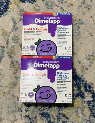 Brand New 2-Pack Childrens Dimetapp Day/Night Combo Cold Cough & Congestion 4oz