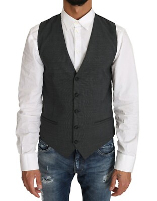 DOLCE & GABBANA Серое шерстяное платье Жилет Gillet IT48 / US38 / M Рекомендуемая розничная цена 480 долларов США
