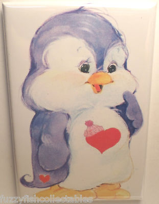 Cozy Heart Penguin 2'' x 3'' Refrigerator Locker MAGNET Care Bears 80's Retro
