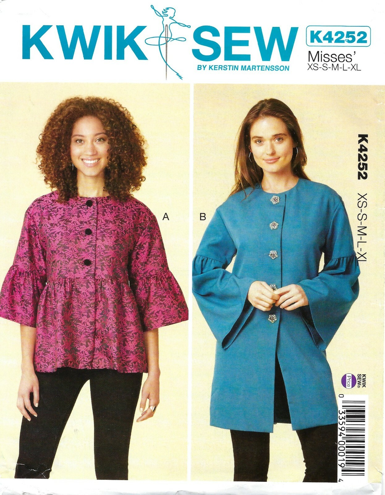 ウェア nok.cut-in Kwik Sew K4252 Lined Jackets in 2 Lengths w Lantern Sleeves