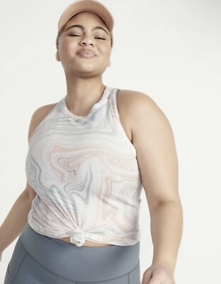Old Navy Womens Size 4X ~ Ultralite Racerback Rib-Knit Tank Top .. Swirl Pop