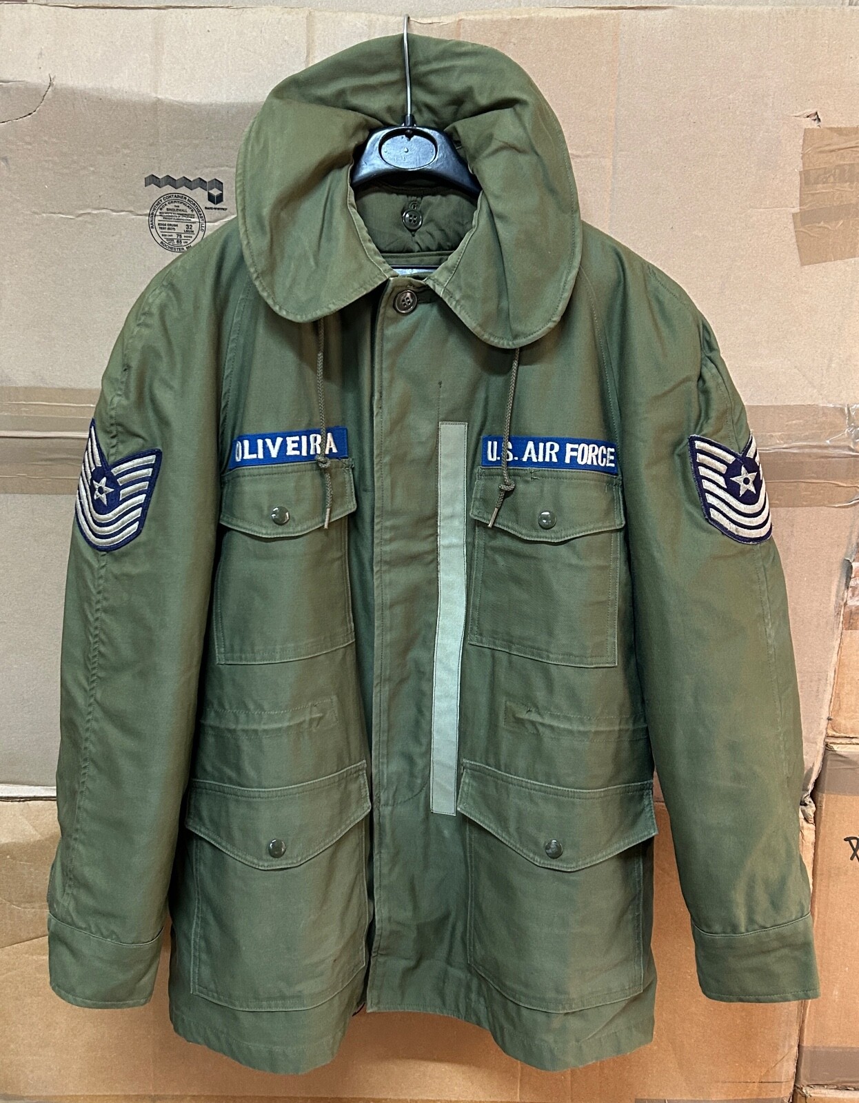 米軍フィールドジャケット　COAT MANS W/R SATEEN OG-107 GENUINE USAF VIETNAM COAT MANS COTTON SATEEN OG 107 W/ LINER