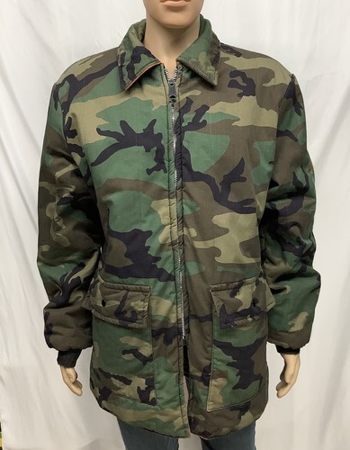 vintage 60's EMAR Zipper Woodland Camo Reversible Insulated