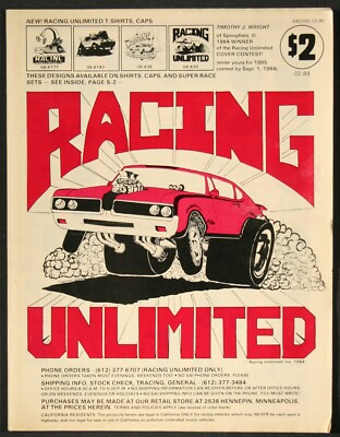 Racing Unlimited High Performance Auto Street Rod Parts Vintage Catalog 1984