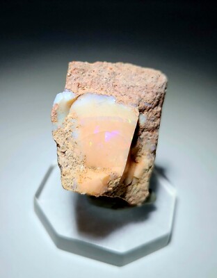 ***PRETTY-Sparkling Fire Opal crystal on matrix, mine Mexico***