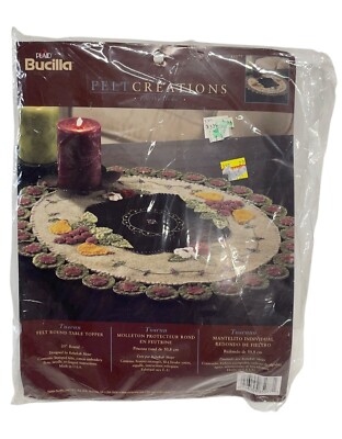 Bucilla Felt Creations Felt Tuscan Round Table Topper Kit Stamped Felts Floss