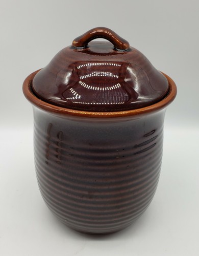 Vintage GHA Potters Collection Canister Ribbed Design Brown