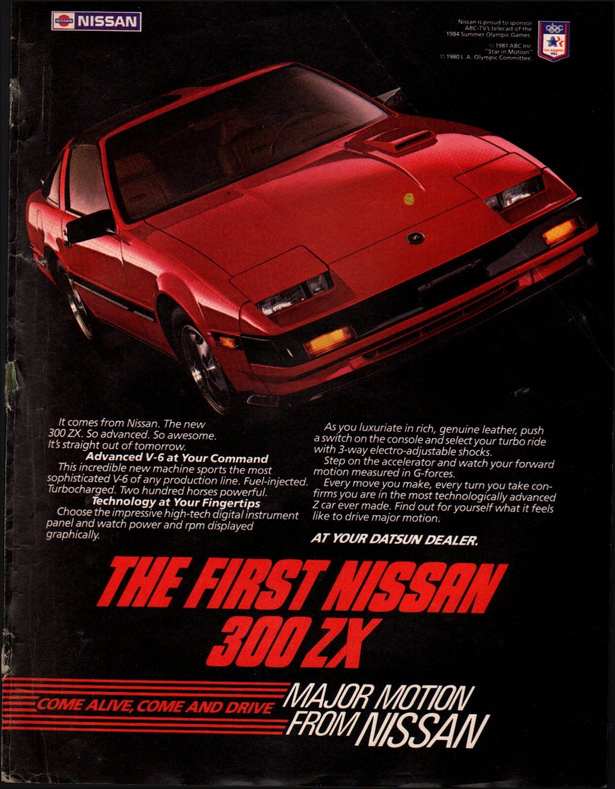 1984 Vintage ad Nissan 300 ZX retro Car Auto Vehicle Red
