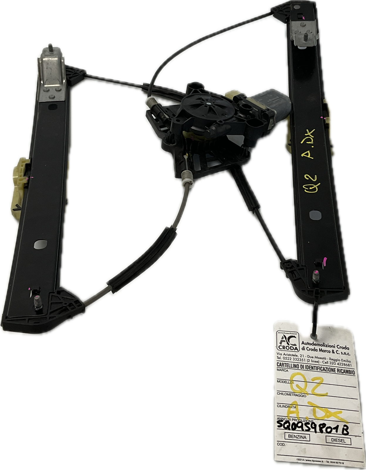 Alzavetro alzacristalli anteriore sinistro SEAT LEON 5Q0959801B (2013)