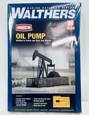 WALTHERS, Cornerstone Kit,HO scale. OIL PUMP  molded in Yellow and dark Gray