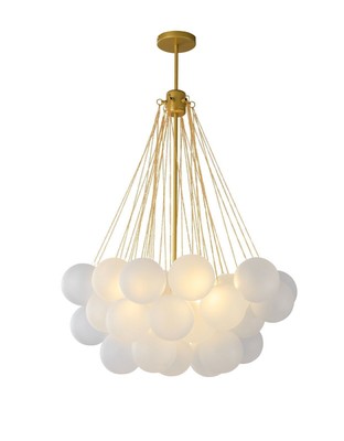 Modern Glass Cloud Ball Chandelier Metal Ceiling Lights White Gold Pendant Light