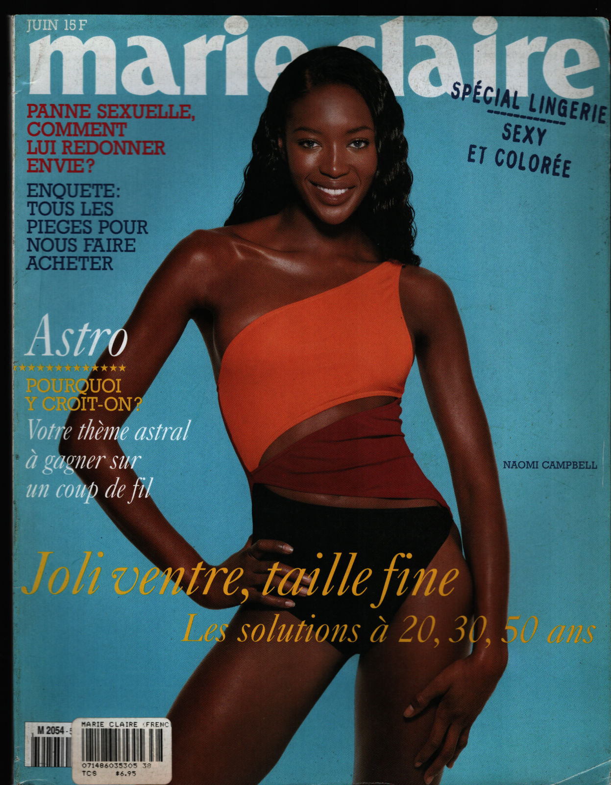 プレイボーイ　ナオミキャンベル Marie Claire French Fashion Magazine June 1997 Naomi