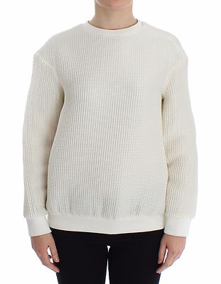 Koonhor Sweater Белый вязаный кардиган с круглым вырезом Пуловер IT42 / US8/M Рекомендуемая розничная цена 500 долларов США