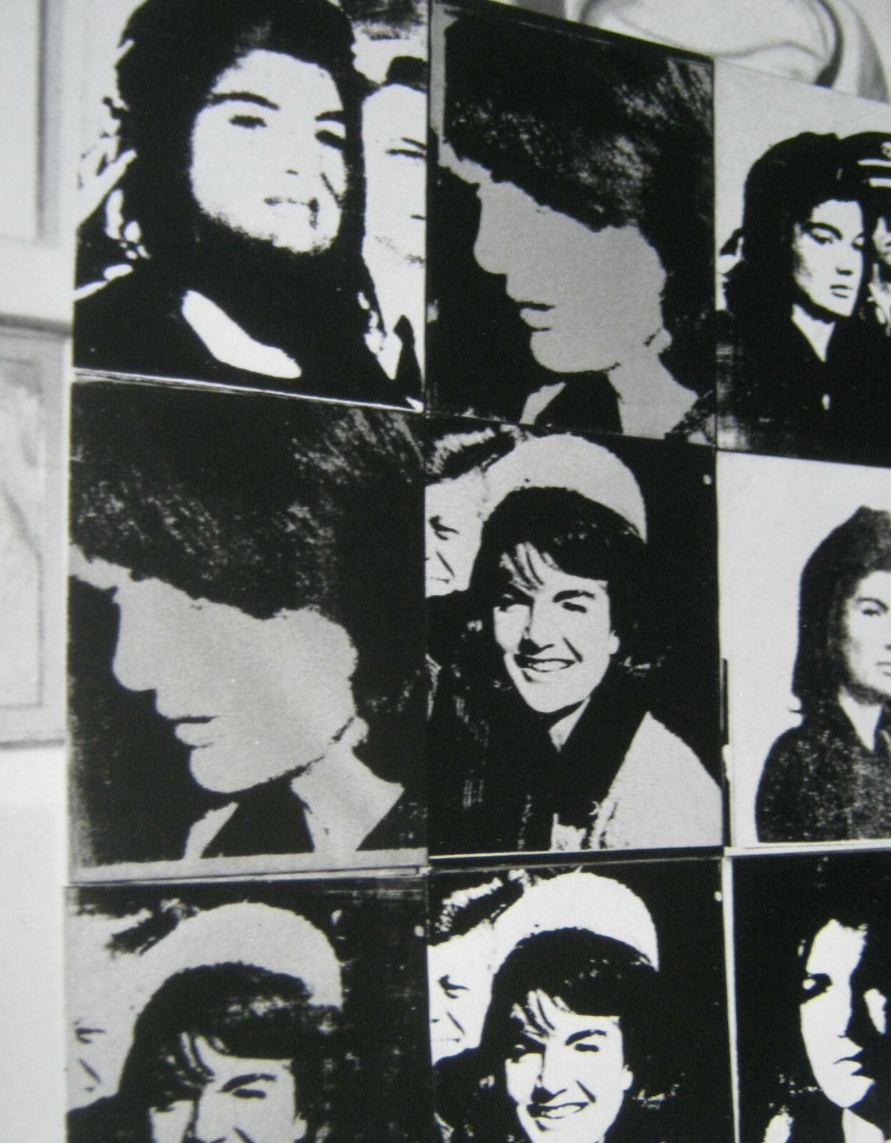 6 PHOTOGRAPHS OF ANDY WARHOL ART WORK INCLUDING JACKIE